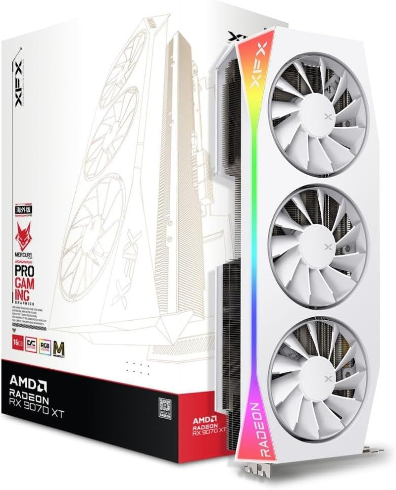 XFX Swift AMD Radeon RX 9060 XT OC White Gaming Edition with 8GB GDDR6 HDMI 2Xdp, AMD RDNA 4 RX 9060XT RX-96TSW8GWQ