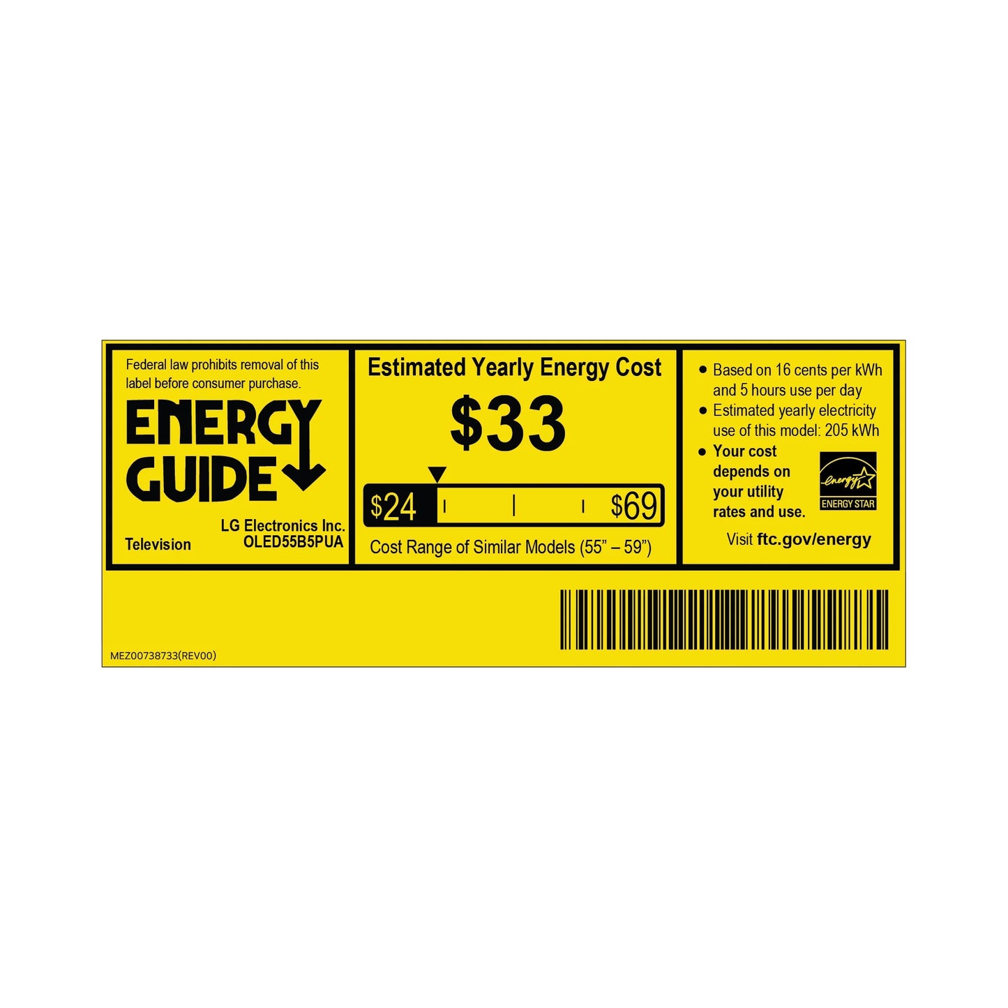 LG 55" OLED B5 Series 4K UHD OLED AI Smart Webos 25 TV, OLED55B5PUA