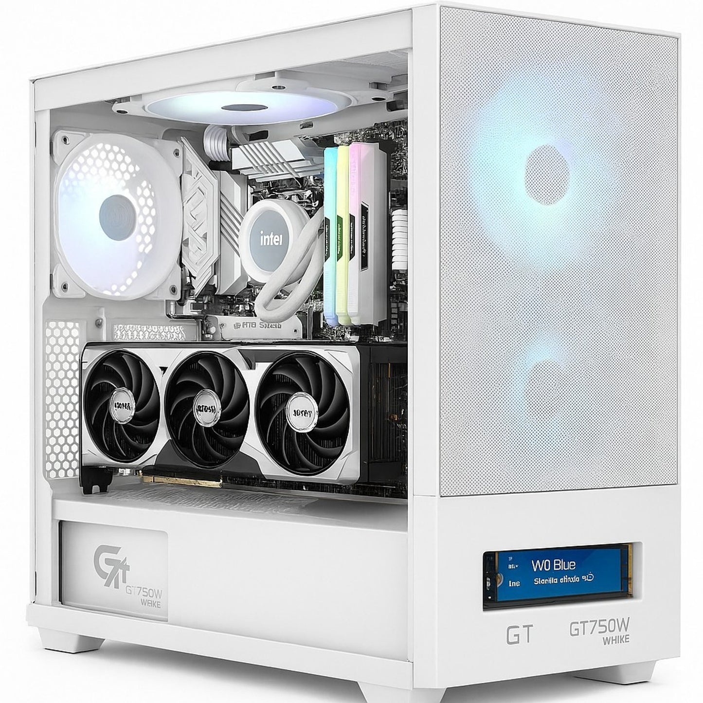 White RGB DIY PC Bundle – Intel Ultra 5 225F, RTX 5060, 32GB DDR5, 1TB 750w Psu