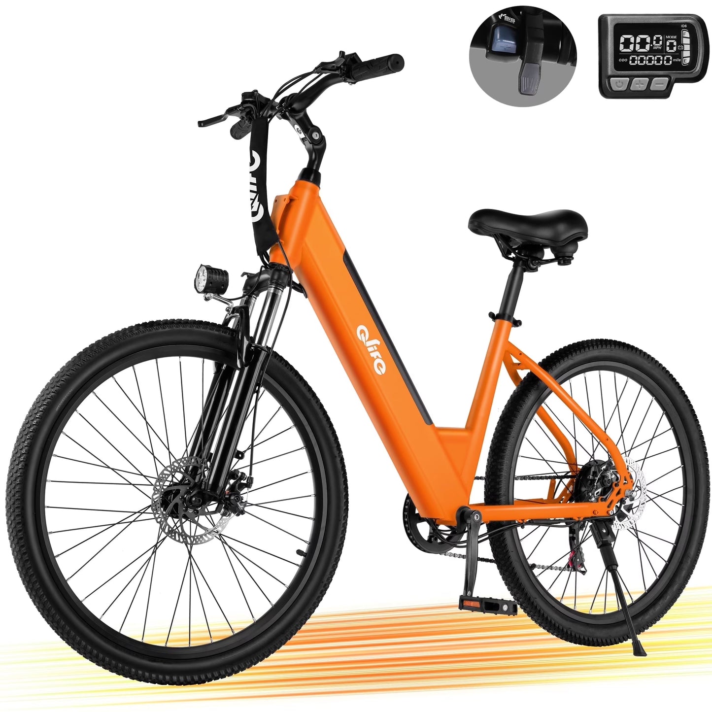 Cityone Electric Bike for Adults 26" Step-Through 20MPH Ebike with 2.1" Tire, Peak 750W Motor Ebikes with 7 Speed, E-Bike (Black)