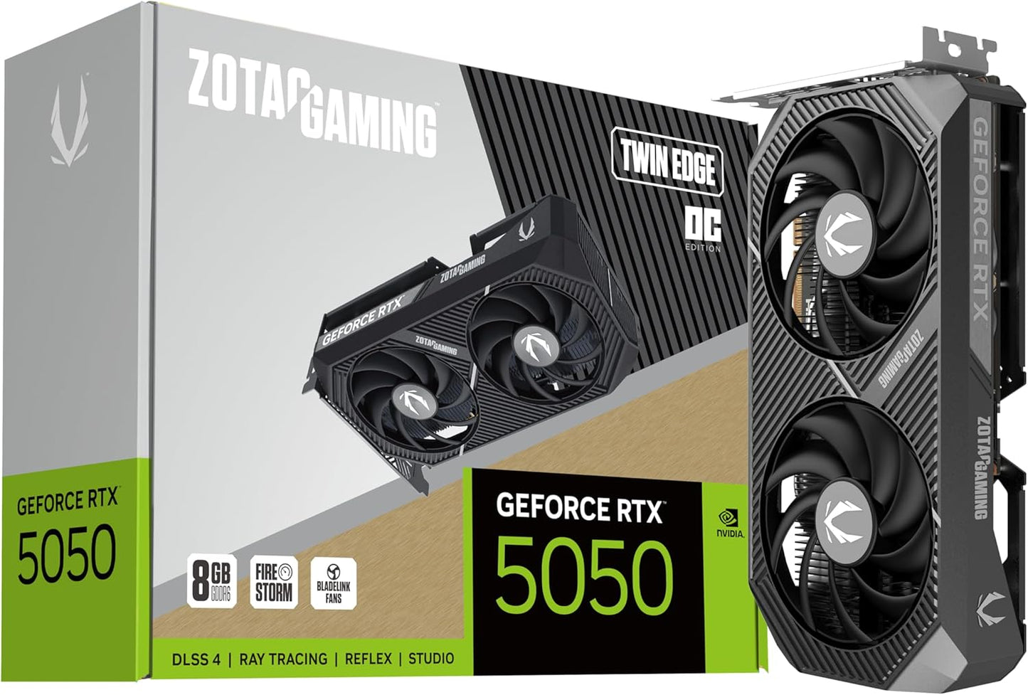 ZOTAC Gaming Geforce RTX 5050 Solo DLSS 4 8GB GDDR6 128-Bit 20 Gbps PCIE 5.0 Gaming Graphics Card, Sff-Ready Super Compact Card, ZT-B50500G-10L