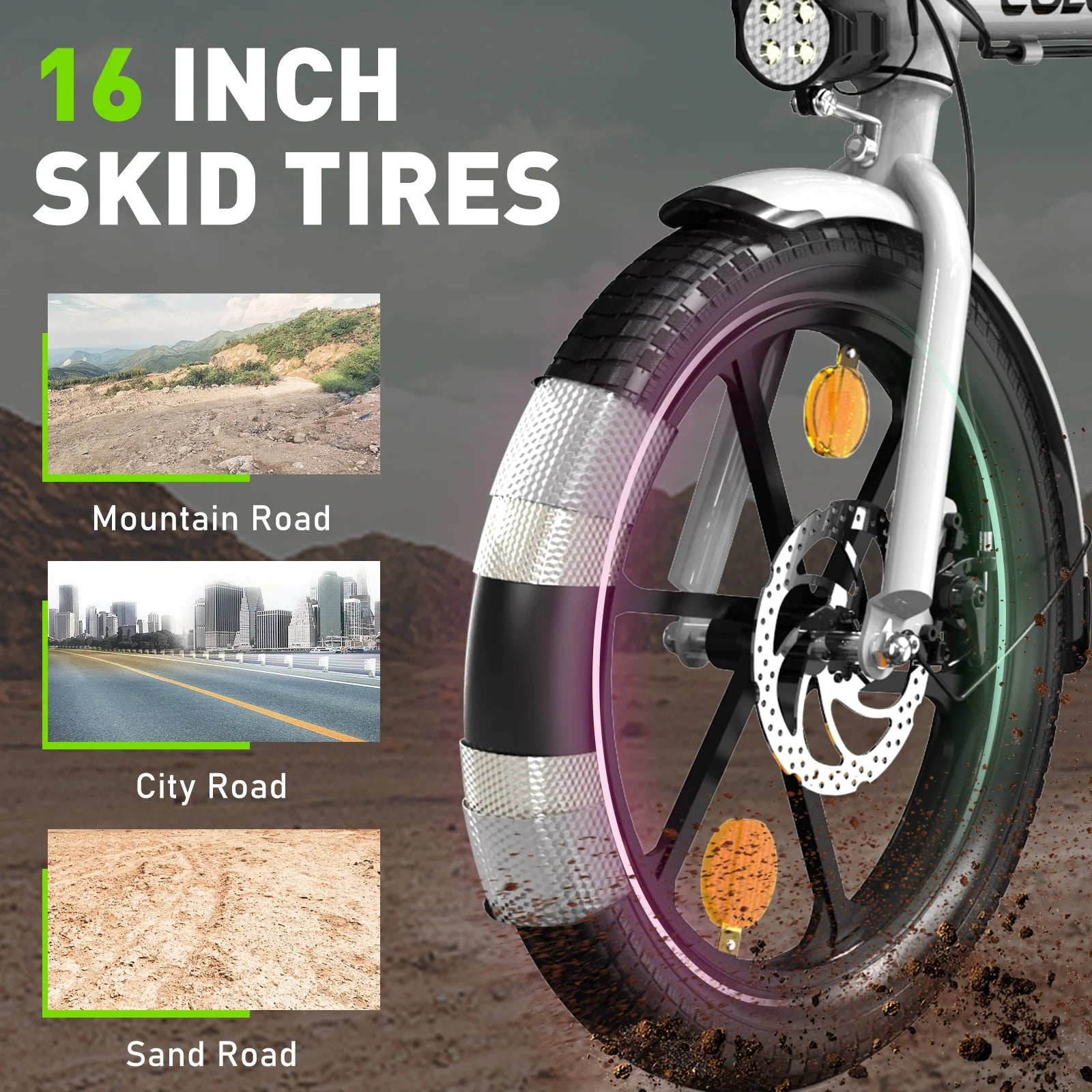 COLORWAY BK35M 16" Foldable Electric Bike for Adults, 350W Lightweight Commuter E-Bike, 37 Miles Range, Quick-Fold Portable Design, Aluminum Frame, UL2849 Certified