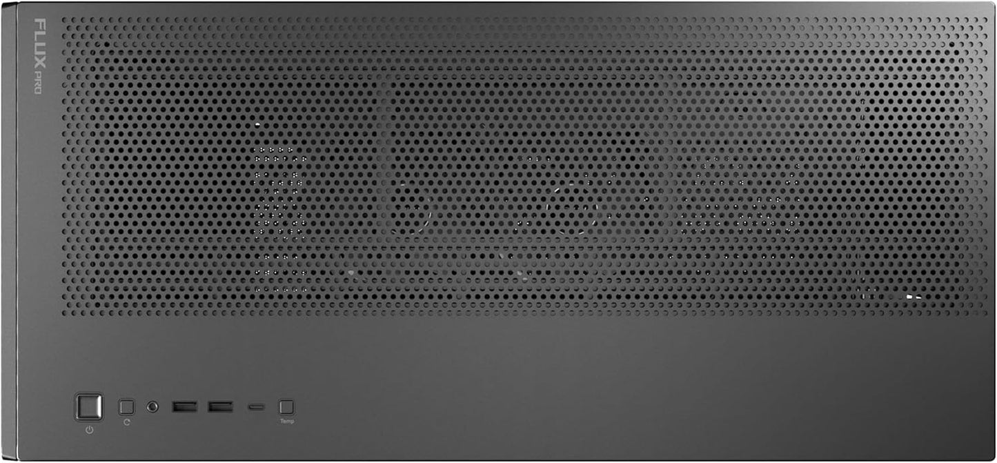 Antec Flux Pro, 6 X PWM Fans Included, High-Airflow Front Panel with Walnut Wood, Ishift PSU 90° Mount, USB3.0 X 2, Type-C, 420Mm Radiator Support, Temp. Display, Full-Tower E-ATX PC Case