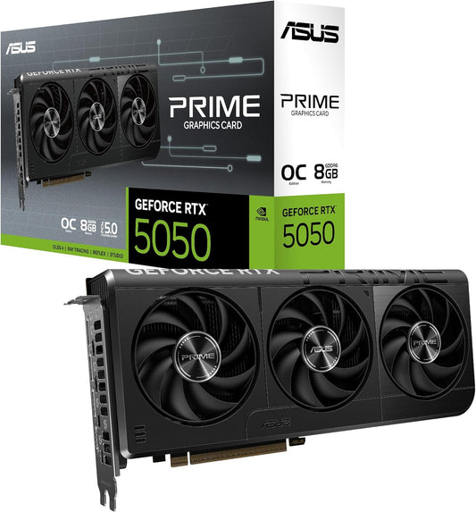 ASUS the Sff-Ready Prime Geforce RTX™ 5050 8GB GDDR6 OC Edition Graphics Card (Pcie® 5.0, 8GB GDDR6, HDMI®/DP 2.1, 2.5-Slot, Axial-Tech Fans, Dual BIOS)