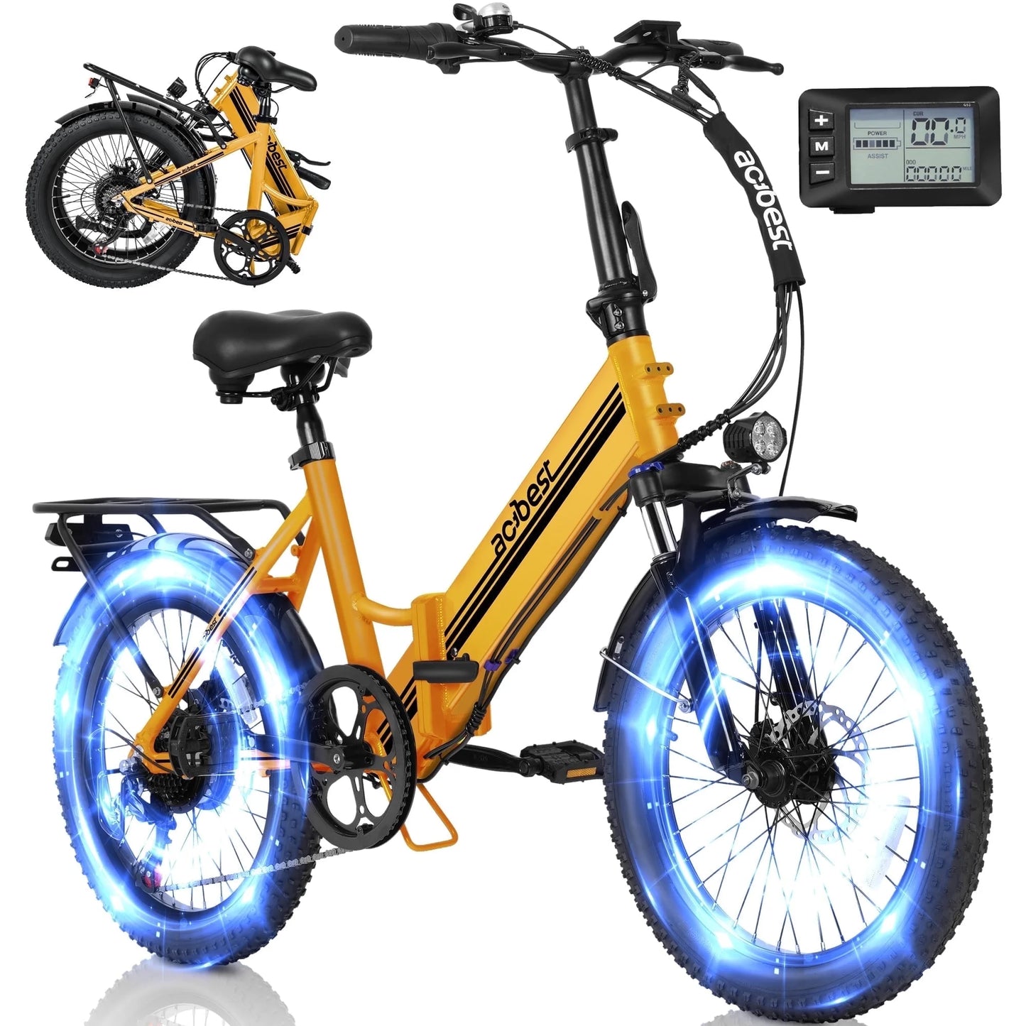 Qlife Speedy Lite Electric Bike AT35 Folding Step-Through - 750W, 20" Fat Tire,Black