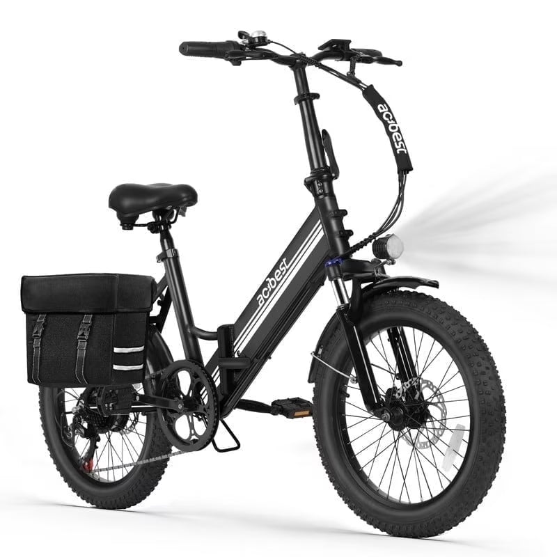 Qlife Speedy Lite Electric Bike AT35 Folding Step-Through - 750W, 20" Fat Tire,Black