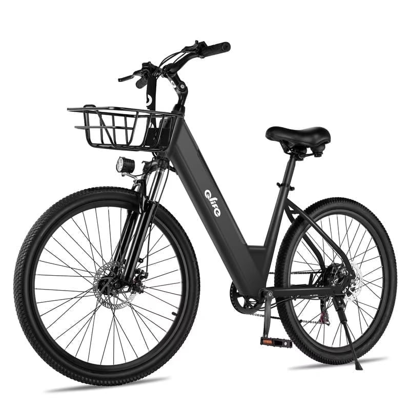 Cityone Electric Bike for Adults 26" Step-Through 20MPH Ebike with 2.1" Tire, Peak 750W Motor Ebikes with 7 Speed, E-Bike (Black)