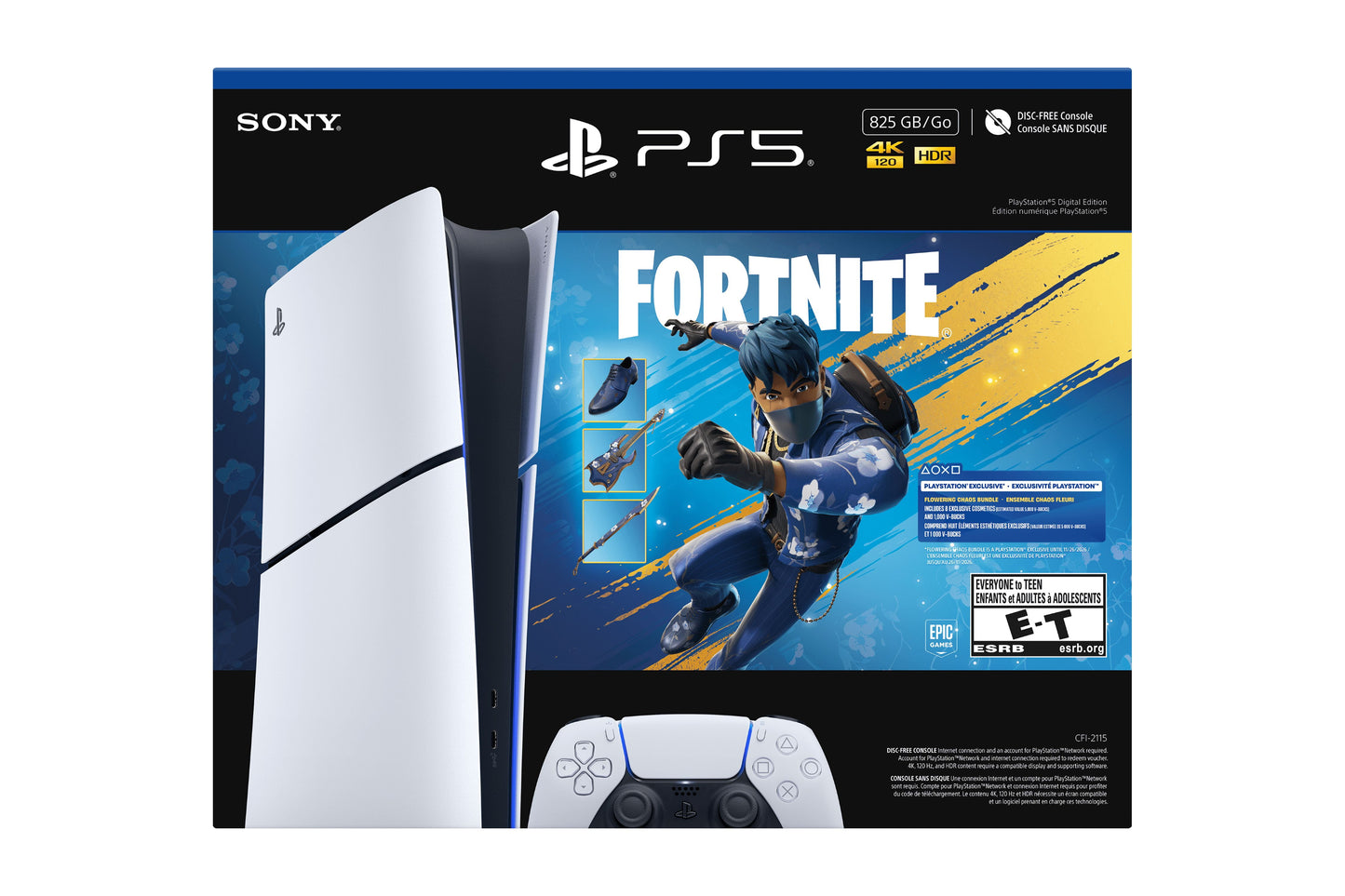 Playstation 5 Digital Edition 825GB - Fortnite Flowering Chaos Bundle