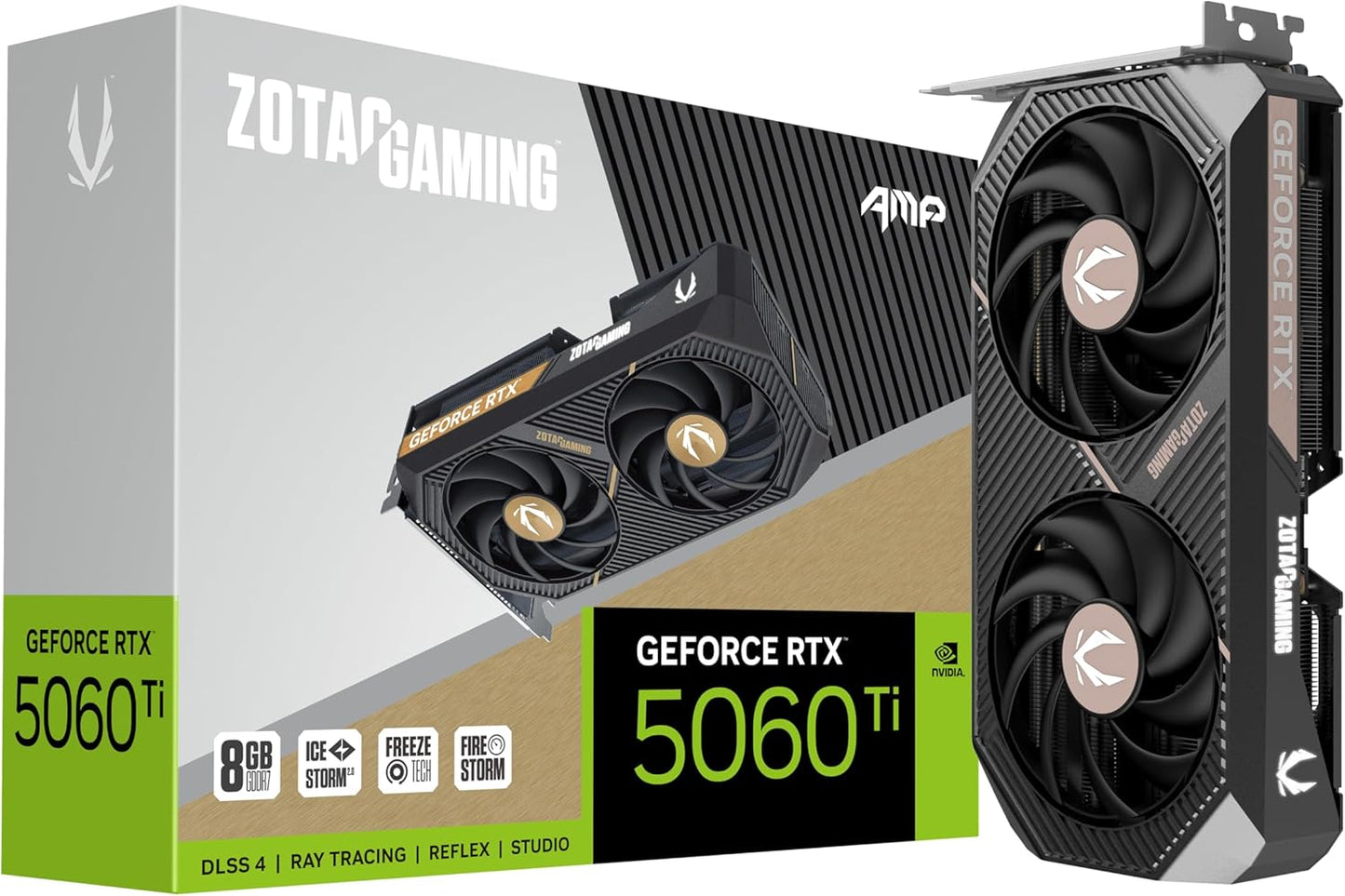 ZOTAC Gaming Geforce RTX 5060 Ti 8GB Twin Edge OC DLSS 4 8GB GDDR7 128-Bit 28 Gbps PCIE 5.0 Gaming Graphics Card, Icestorm 2.0 Cooling, Sff-Ready, ZT-B50610H-10M