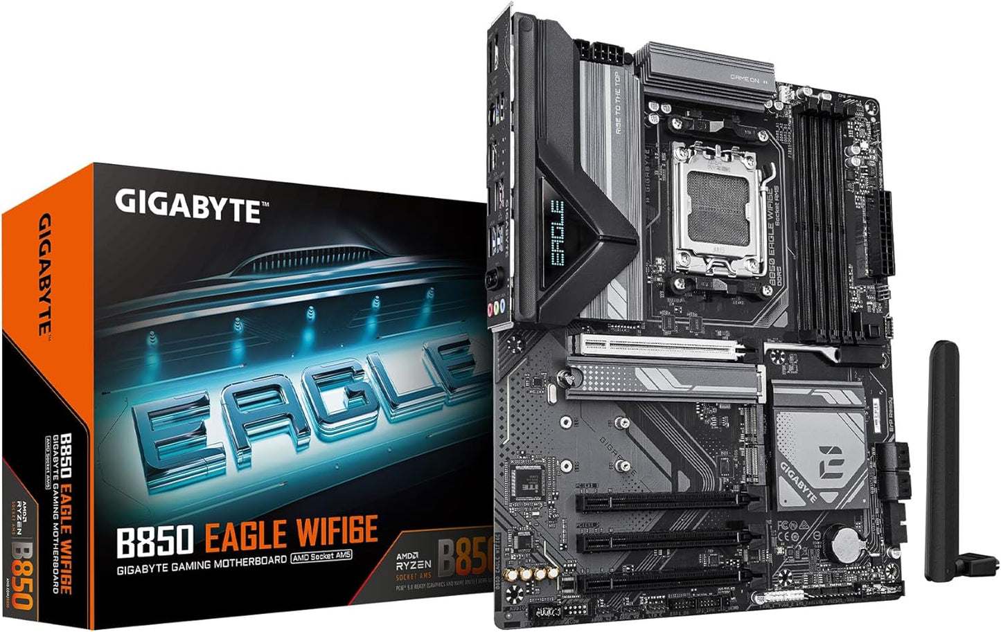 GIGABYTE B850M Eagle WIFI6E ICE AMD AM5 Motherboard, M-ATX, DDR5, 2X M.2, Pcie 5.0, USB-C, USB 3.2 Gen 2, WIFI6E, 2.5Gbe LAN, Ez-Latch, Wi-Fi Ez-Plug