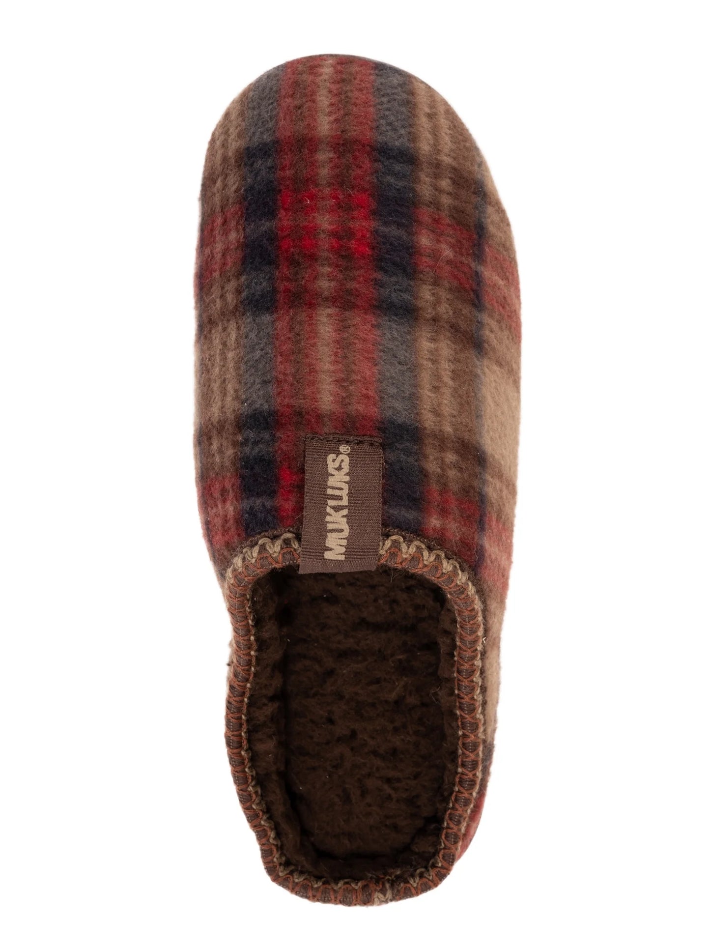 MUK LUKS Men'S Plaid Fleece Comfort Clog Slipper
