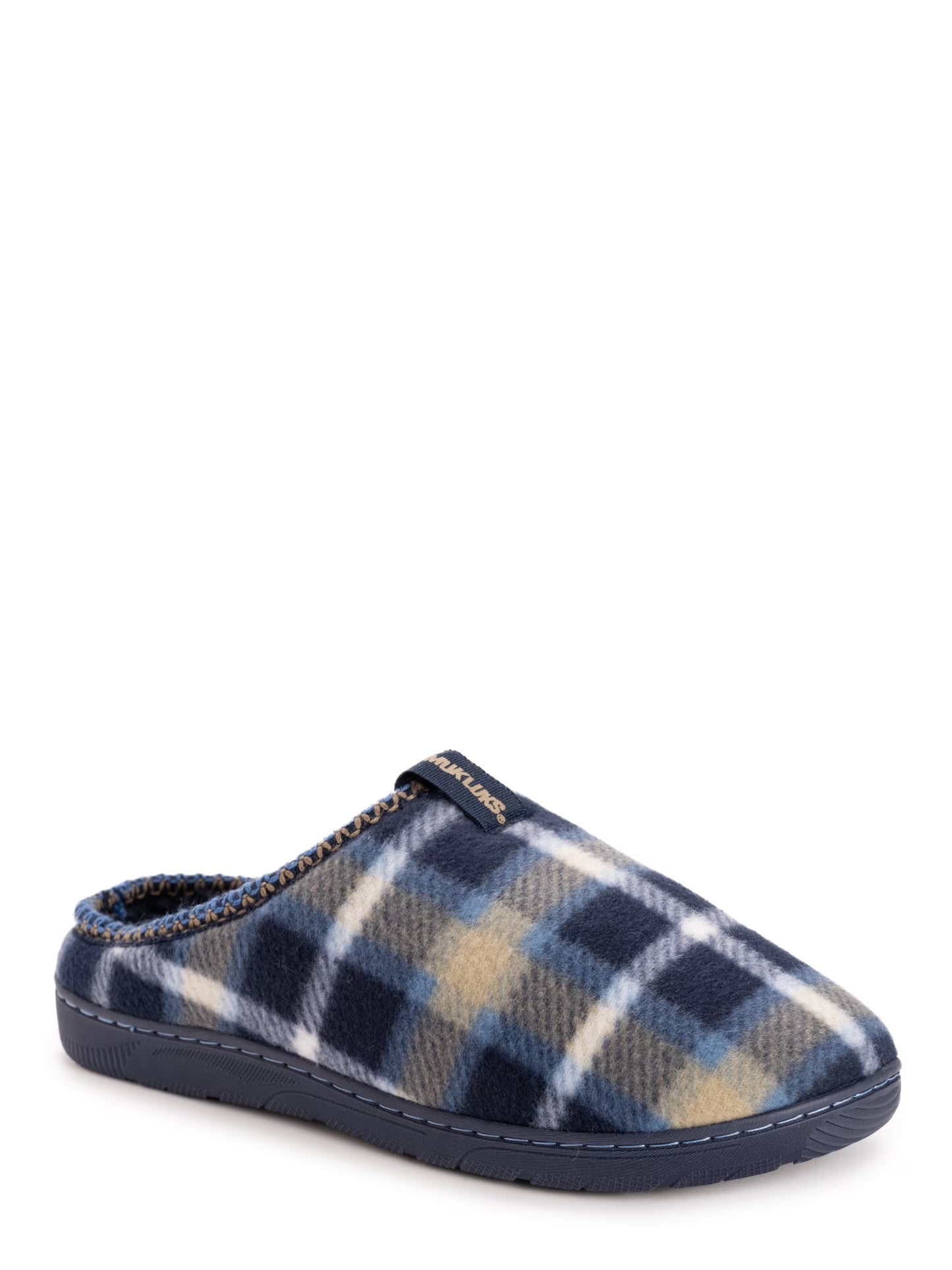 MUK LUKS Men'S Plaid Fleece Comfort Clog Slipper