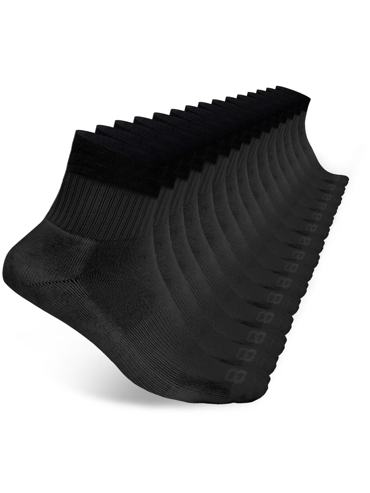 Layer 8 Men’S Cushioned Quarter Socks for Men Breathable Men’S Sports Socks for All Day Comfort, 15 Pk, Black