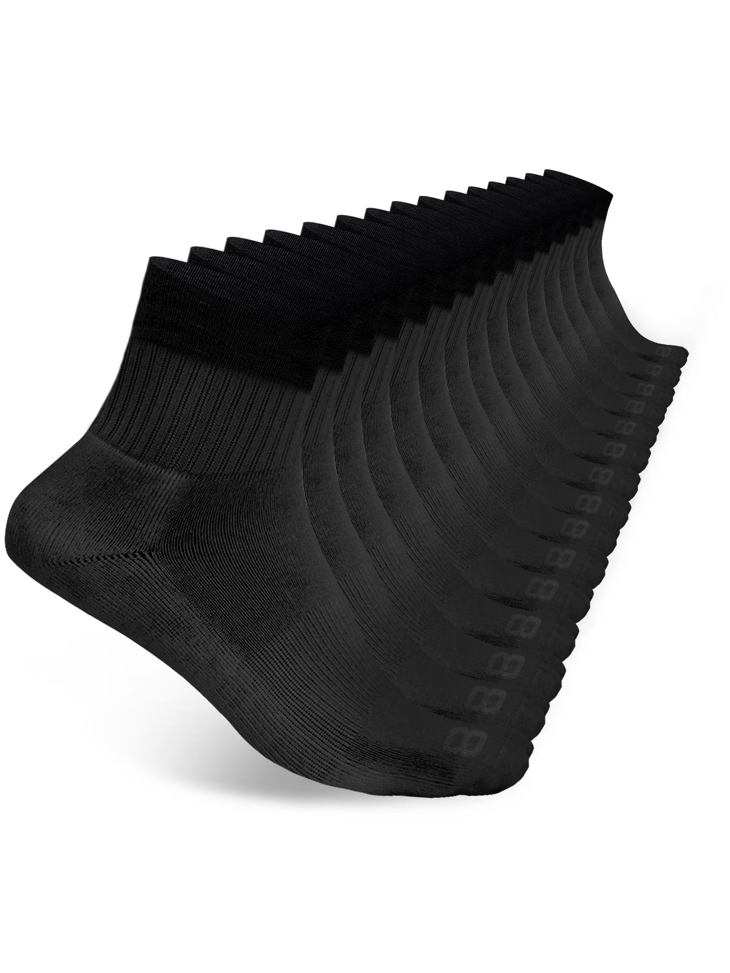 Layer 8 Men’S Cushioned Quarter Socks for Men Breathable Men’S Sports Socks for All Day Comfort, 15 Pk, Black