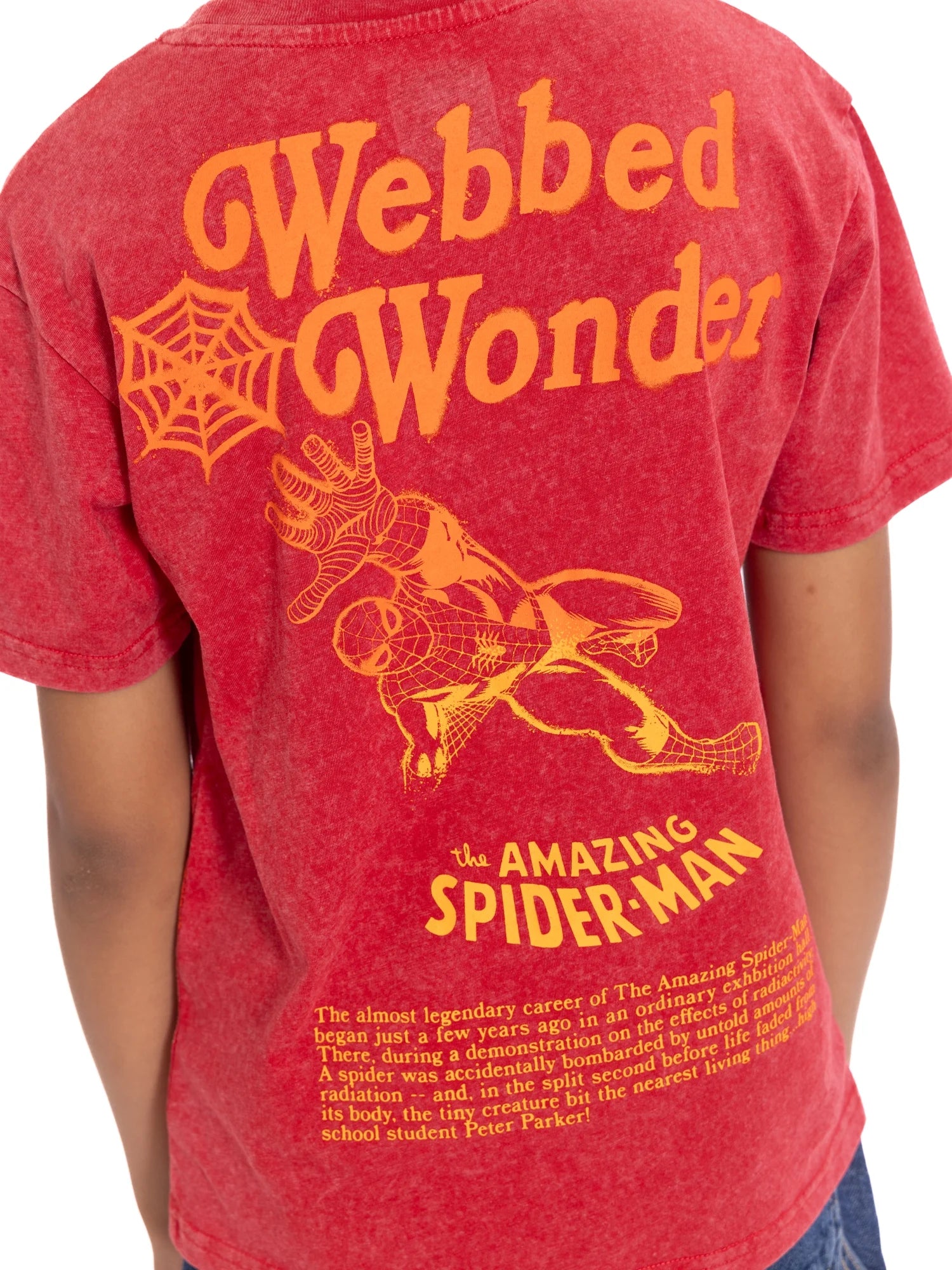 Spider-Man Boys Mineral Washed Graphic Tee with Short Sleeves, Sizes 4-18