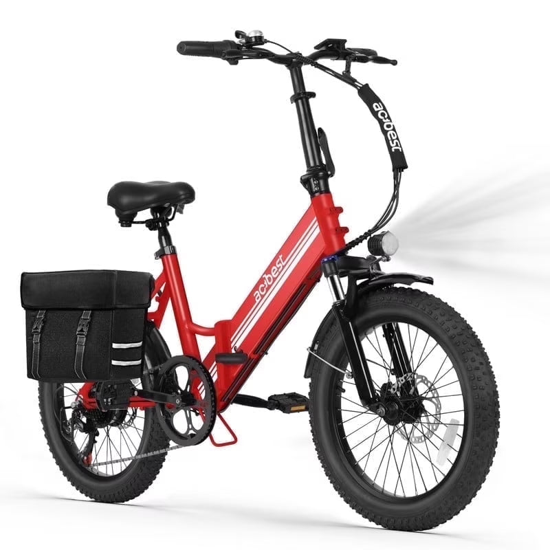 Qlife Speedy Lite Electric Bike AT35 Folding Step-Through - 750W, 20" Fat Tire,Black