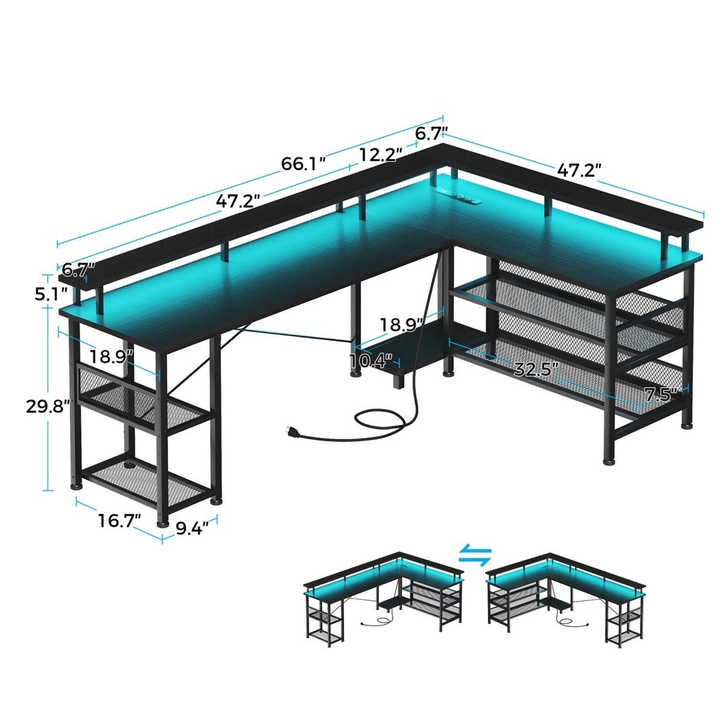 Latarya 59" Inbox Zero Computer Desk