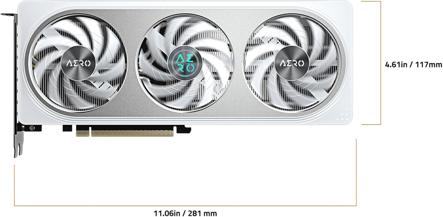 GIGABYTE Geforce RTX 5060 AERO OC 8G Graphics Card, 8GB 128-Bit GDDR7, Pcie 5.0, WINDFORCE Cooling System, GV-N5060AERO OC-8GD Video Card