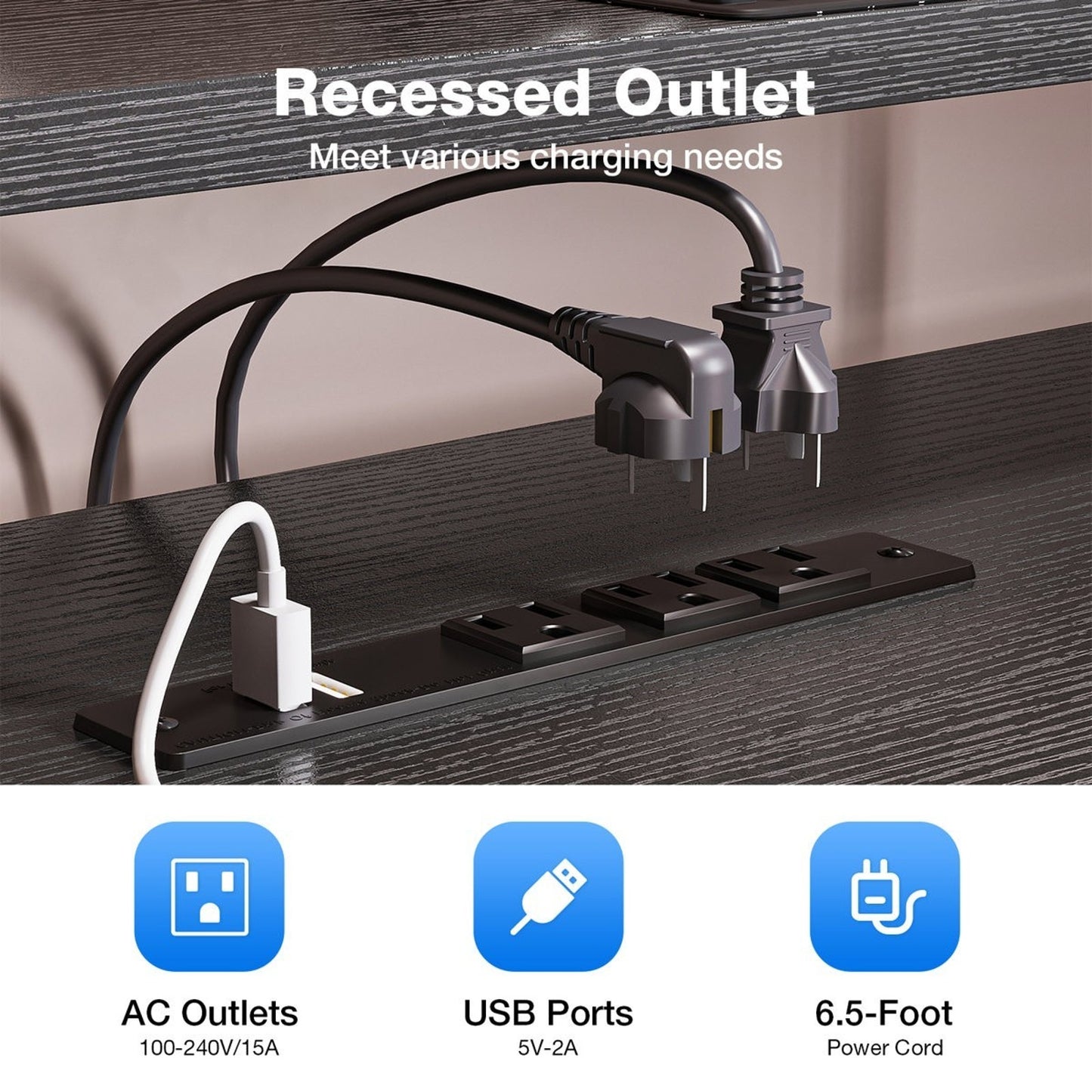 Latarya 59" Inbox Zero Computer Desk