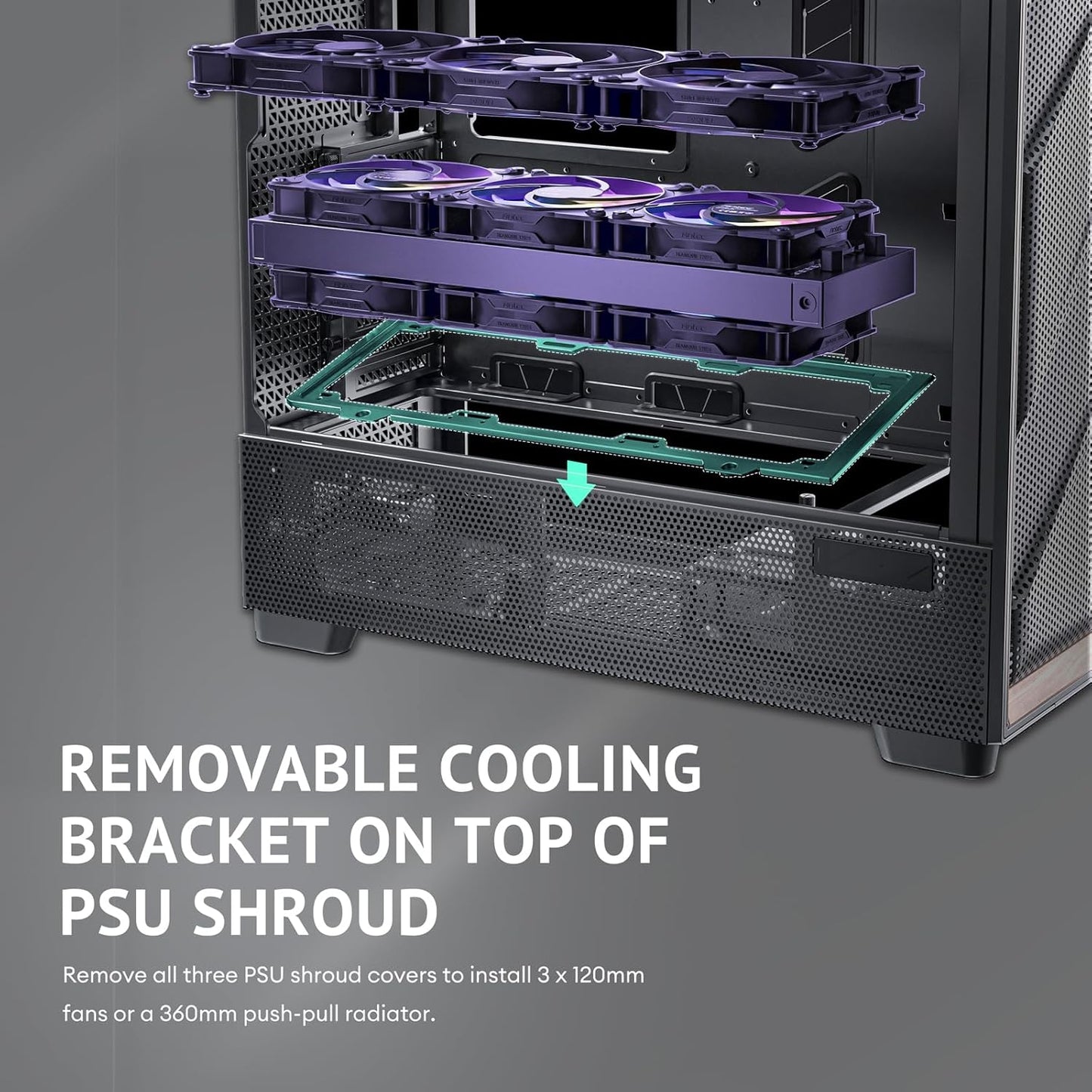 Antec Flux Pro, 6 X PWM Fans Included, High-Airflow Front Panel with Walnut Wood, Ishift PSU 90° Mount, USB3.0 X 2, Type-C, 420Mm Radiator Support, Temp. Display, Full-Tower E-ATX PC Case