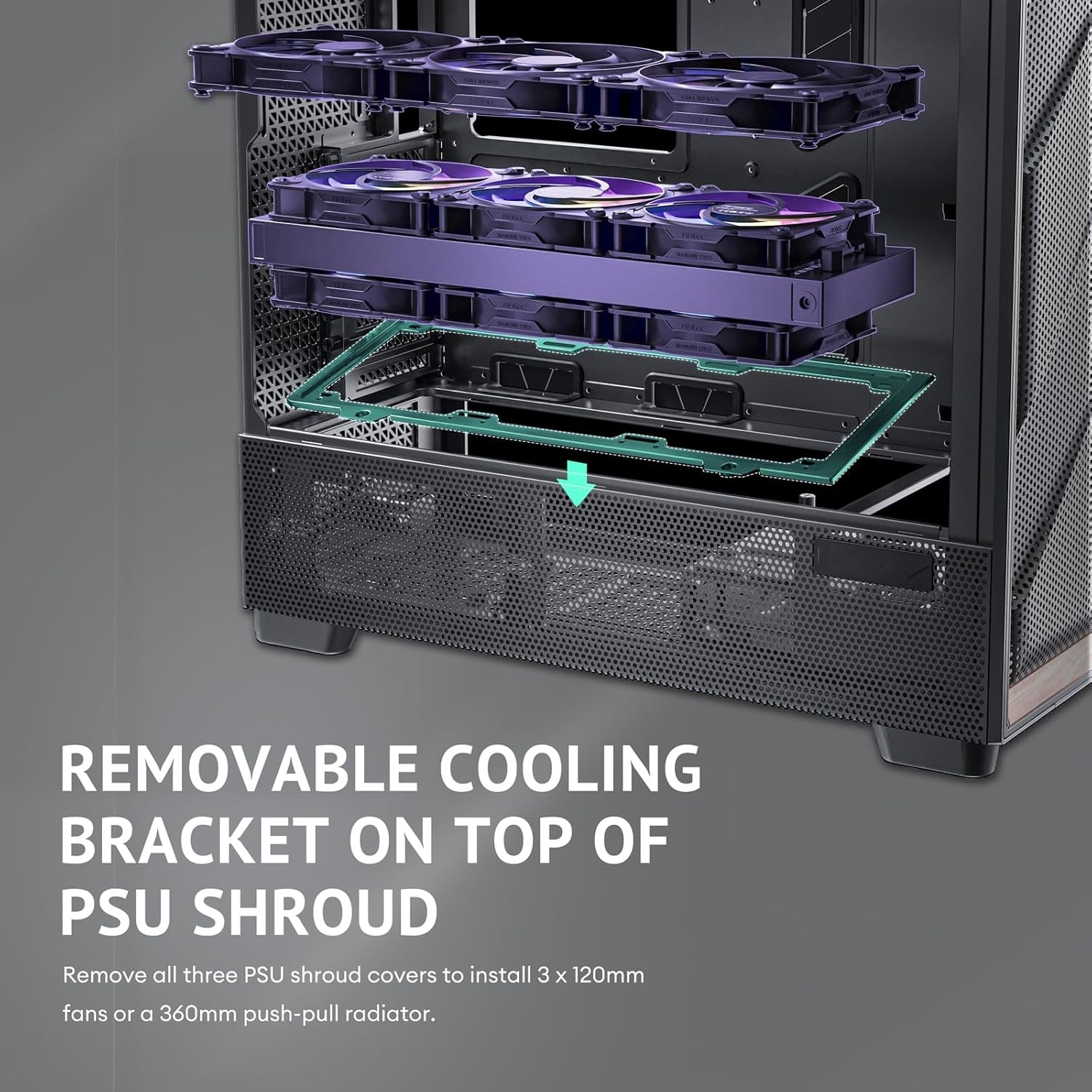 Antec Flux Pro, 6 X PWM Fans Included, High-Airflow Front Panel with Walnut Wood, Ishift PSU 90° Mount, USB3.0 X 2, Type-C, 420Mm Radiator Support, Temp. Display, Full-Tower E-ATX PC Case