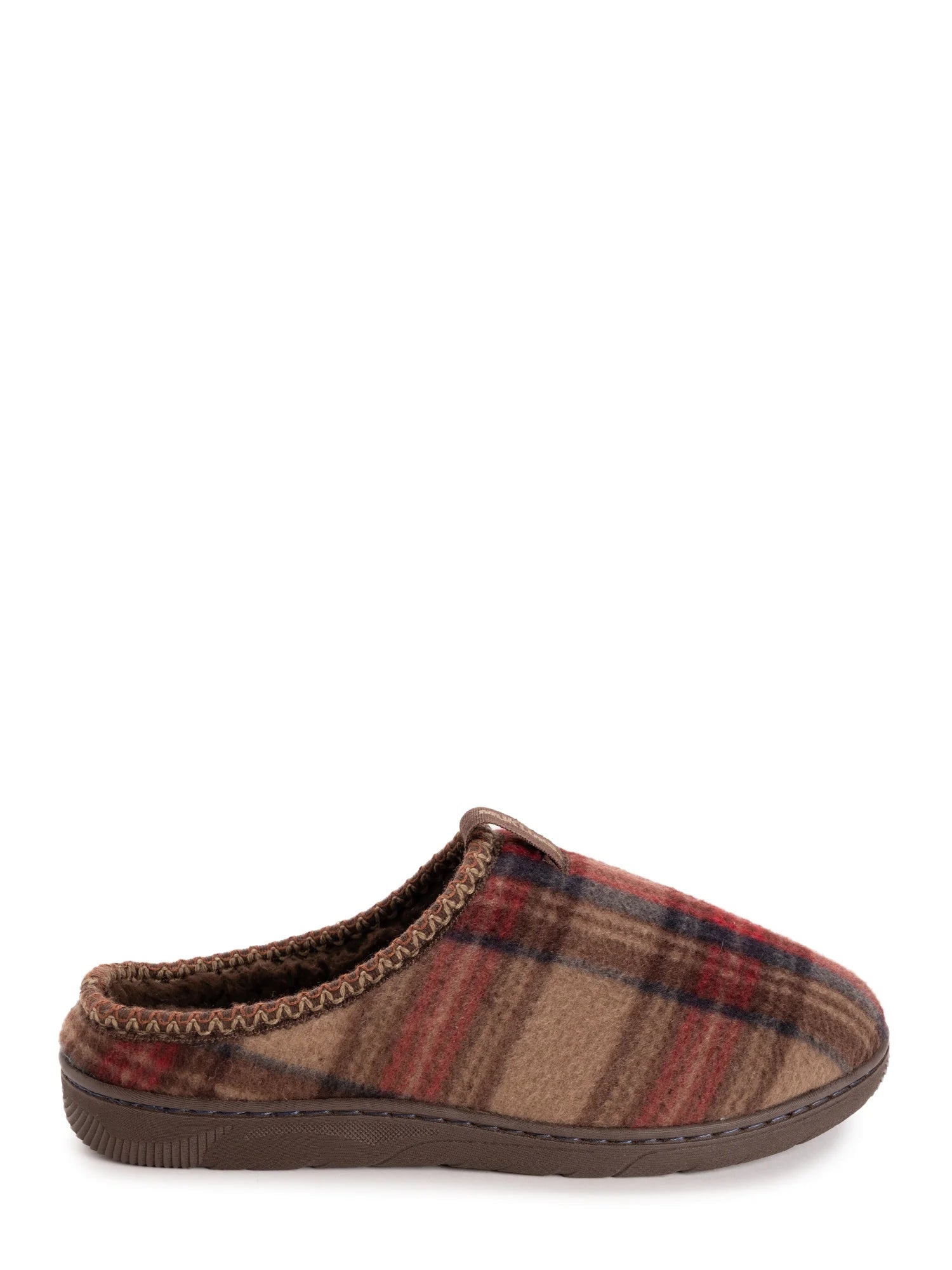 MUK LUKS Men'S Plaid Fleece Comfort Clog Slipper
