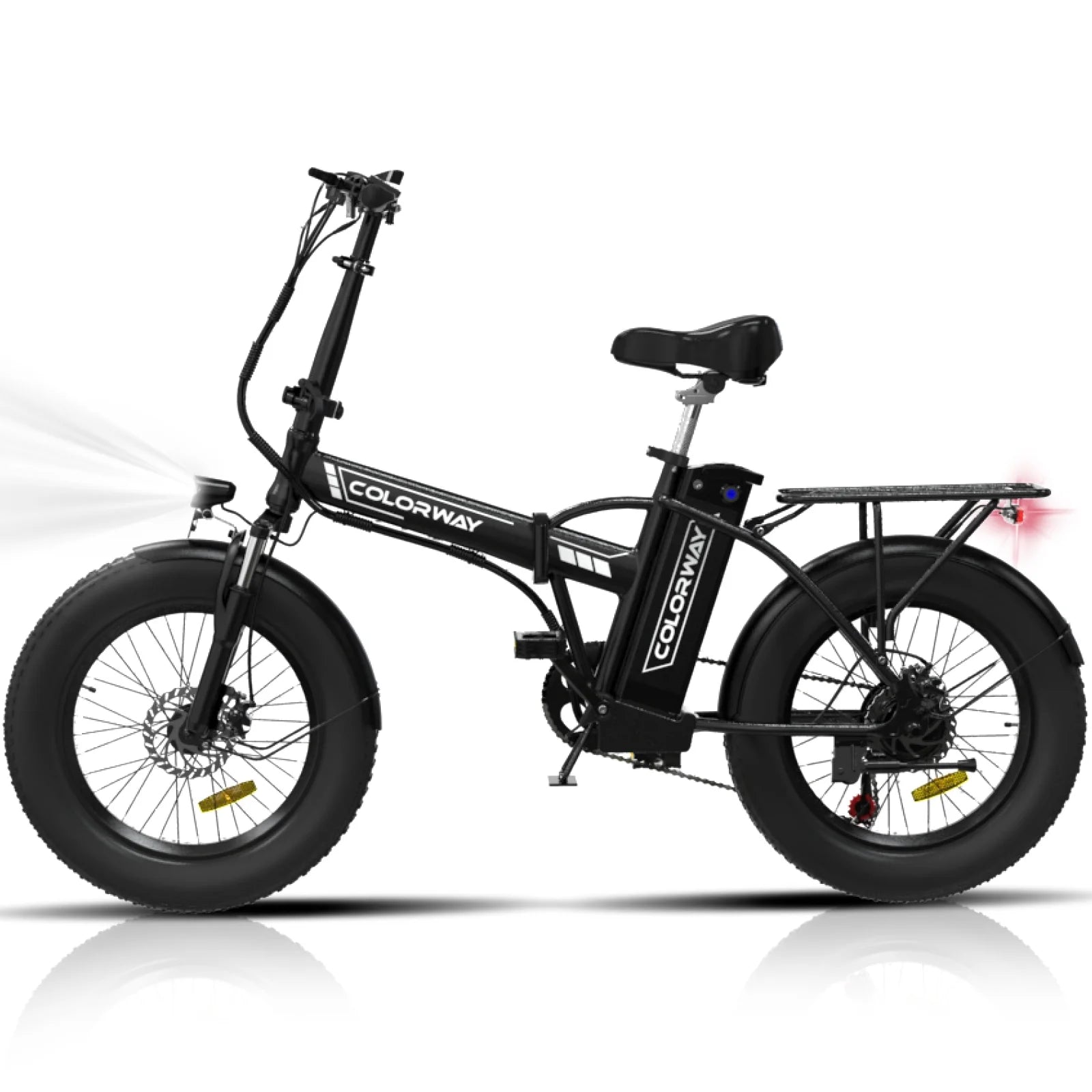 COLORWAY 20”X3.0 Fat Tire Electric Bicycles, Foldable Mountain Snow Beach Electric Bike Ebike with 500W/36V/13Ah Battery, Shimano 7-Speed E Bicycle