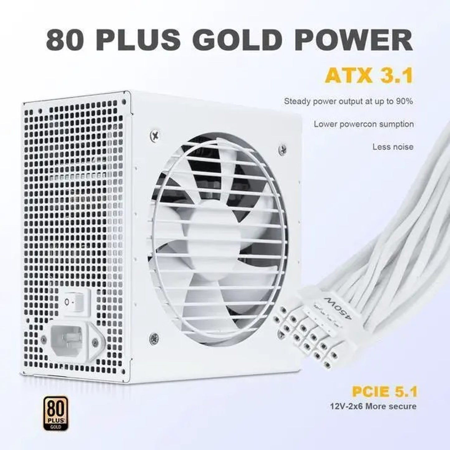 Sama GT750WH White 750W Power Supply 80 Plus Gold ATX 3.1 PCI 5.1