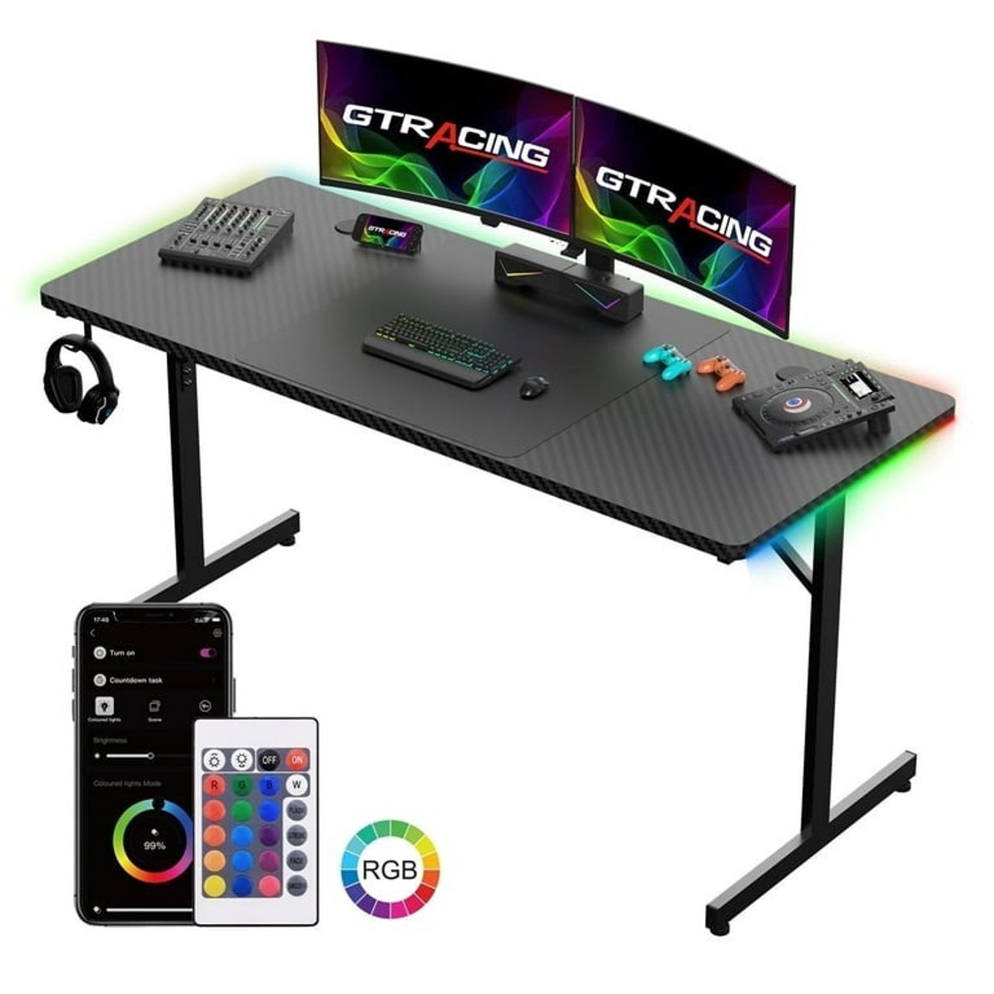 Gtrracing 55 Inch Rgb Desk