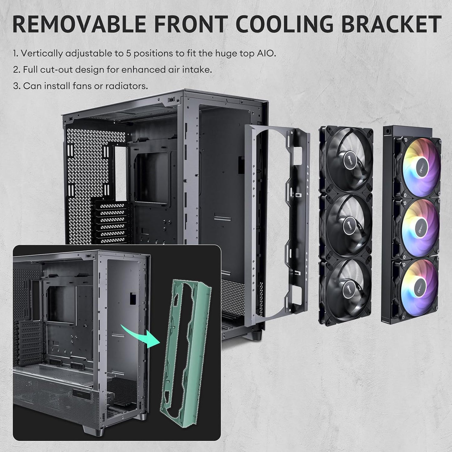 Antec Flux Pro, 6 X PWM Fans Included, High-Airflow Front Panel with Walnut Wood, Ishift PSU 90° Mount, USB3.0 X 2, Type-C, 420Mm Radiator Support, Temp. Display, Full-Tower E-ATX PC Case