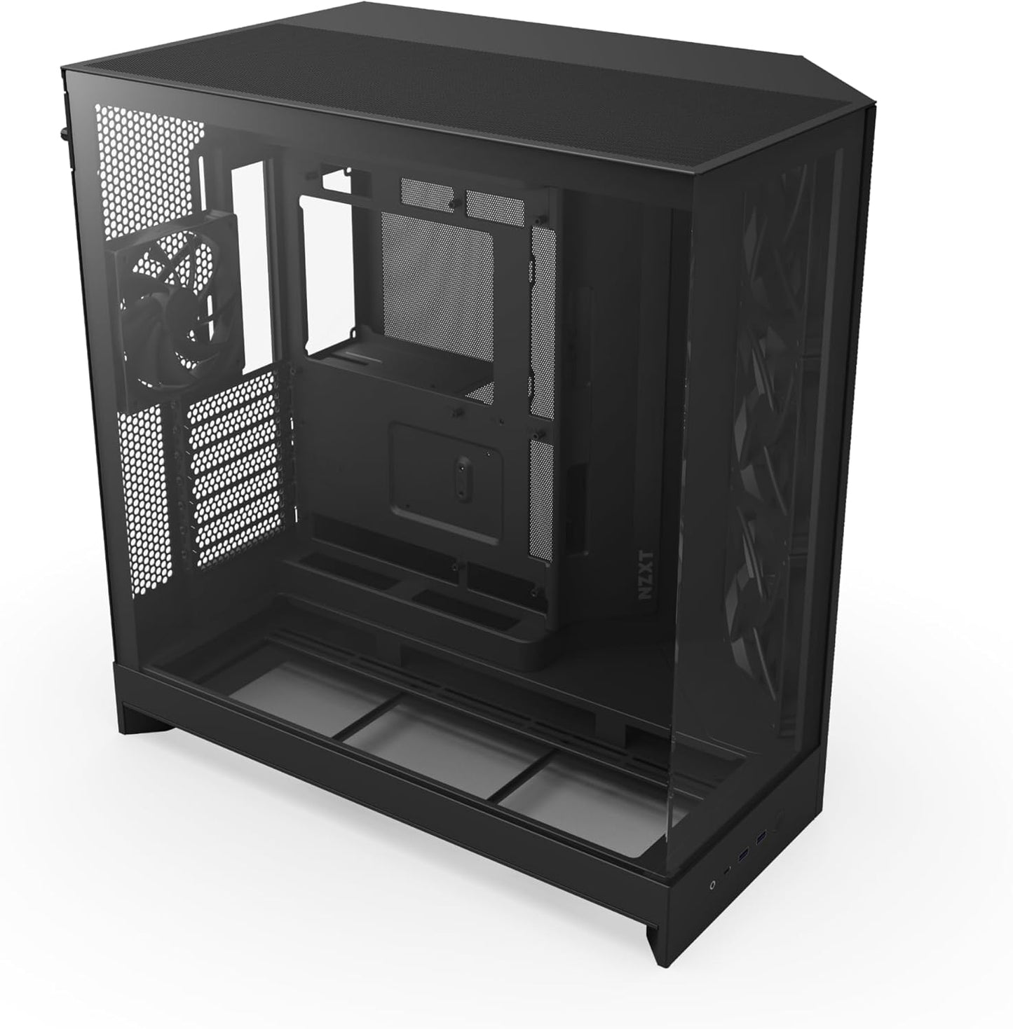 NZXT H9 Flow RGB (2025) – Large Dual-Chamber ATX Mid-Tower Airflow PC Case – Includes 1 X 420Mm RGB Fan Unit & 1 X 120Mm Fan – 420Mm Radiator Support – Tempered Glass – Back-Connect Ready – Black