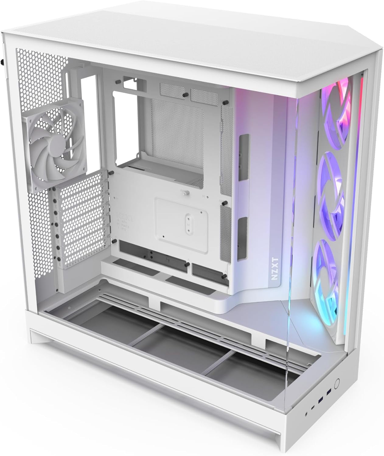 NZXT H9 Flow RGB (2025) – Large Dual-Chamber ATX Mid-Tower Airflow PC Case – Includes 1 X 420Mm RGB Fan Unit & 1 X 120Mm Fan – 420Mm Radiator Support – Tempered Glass – Back-Connect Ready – Black
