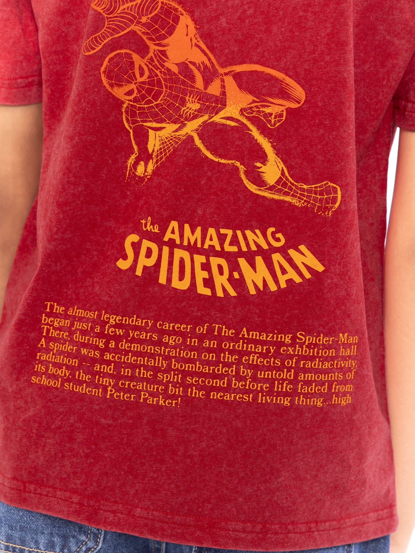 Spider-Man Boys Mineral Washed Graphic Tee with Short Sleeves, Sizes 4-18