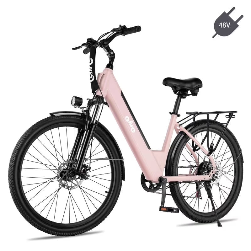 Cityone Electric Bike for Adults 26" Step-Through 20MPH Ebike with 2.1" Tire, Peak 750W Motor Ebikes with 7 Speed, E-Bike (Black)