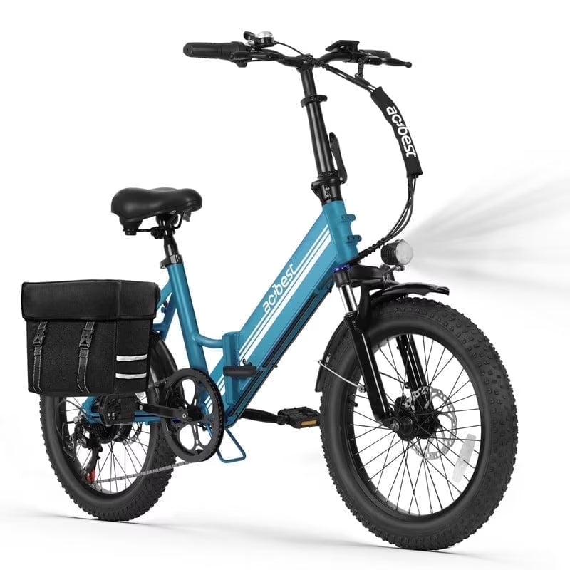 Qlife Speedy Lite Electric Bike AT35 Folding Step-Through - 750W, 20" Fat Tire,Black