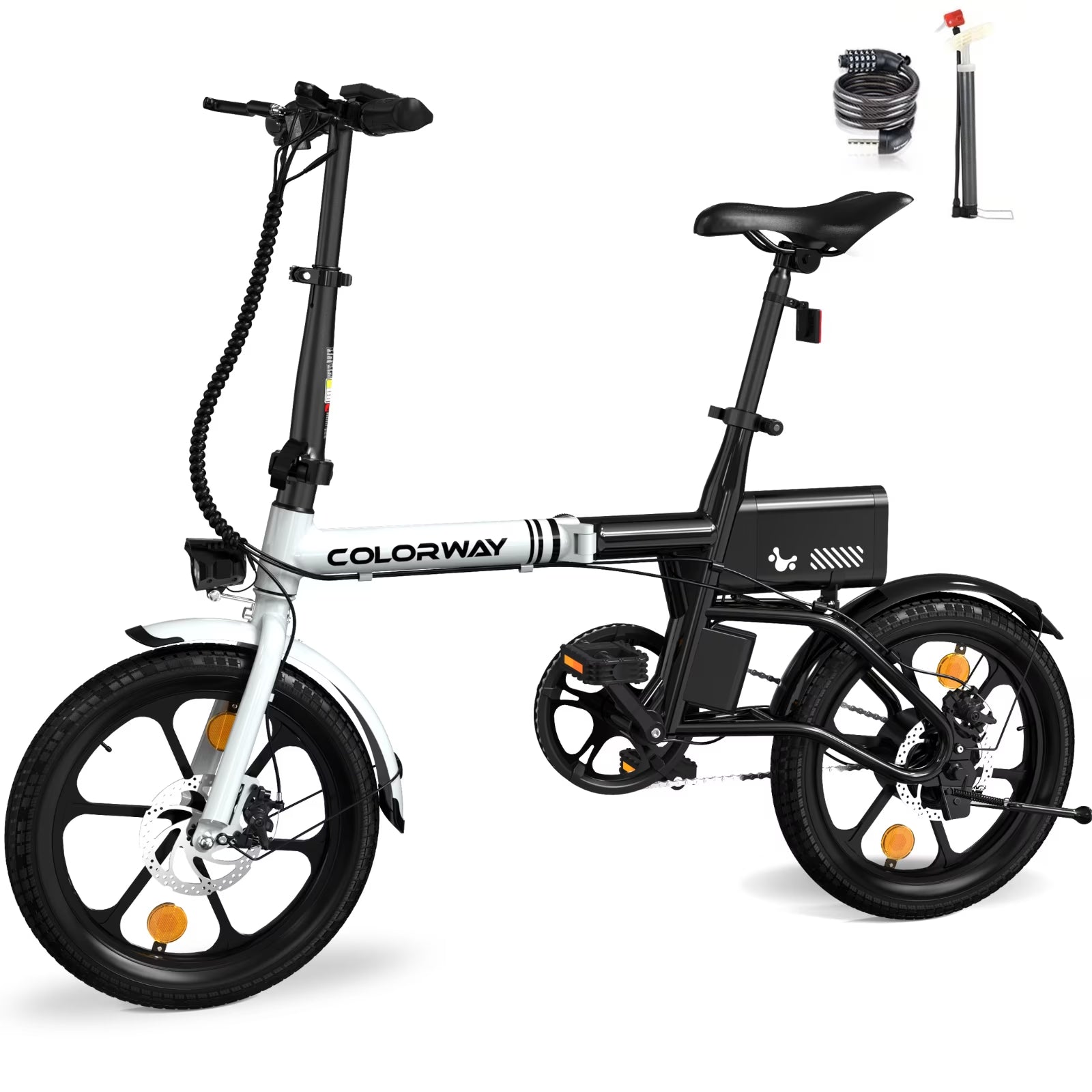 COLORWAY BK35M 16" Foldable Electric Bike for Adults, 350W Lightweight Commuter E-Bike, 37 Miles Range, Quick-Fold Portable Design, Aluminum Frame, UL2849 Certified