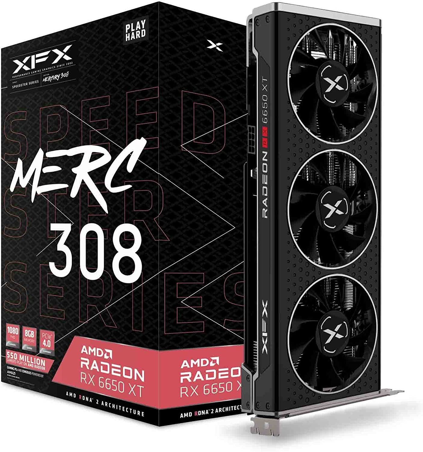 XFX Swift AMD Radeon RX 9060 XT OC White Gaming Edition with 8GB GDDR6 HDMI 2Xdp, AMD RDNA 4 RX 9060XT RX-96TSW8GWQ