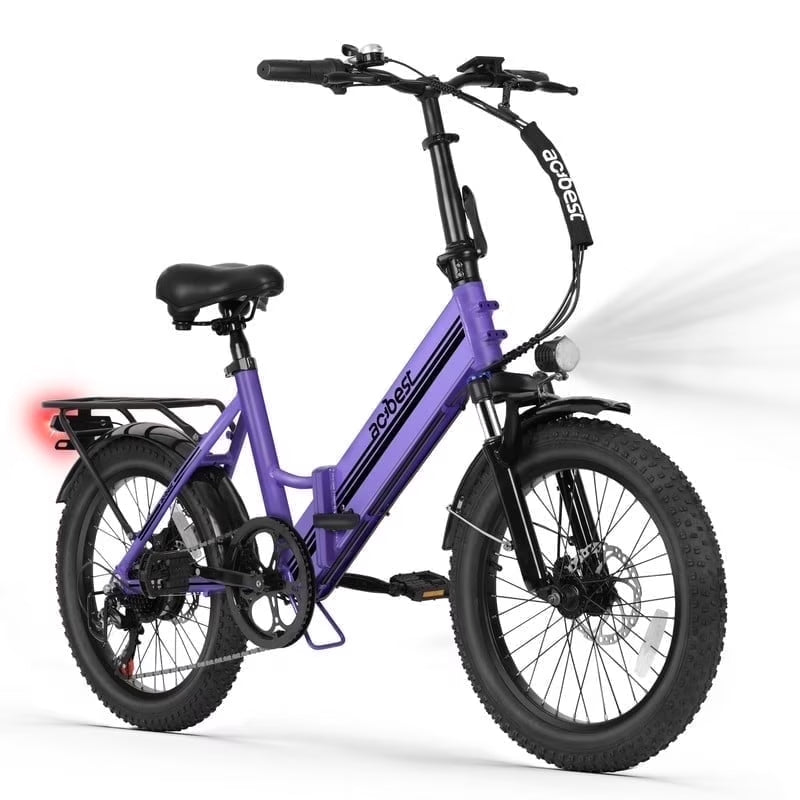 Qlife Speedy Lite Electric Bike AT35 Folding Step-Through - 750W, 20" Fat Tire,Black