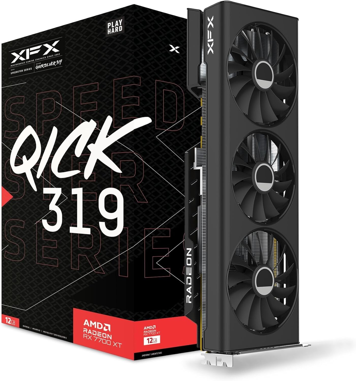 XFX Swift AMD Radeon RX 9070XT Triple Fan Gaming Edition with 16GB GDDR6 HDMI 3Xdp, AMD RDNA 4 RX-97TSWF3BA