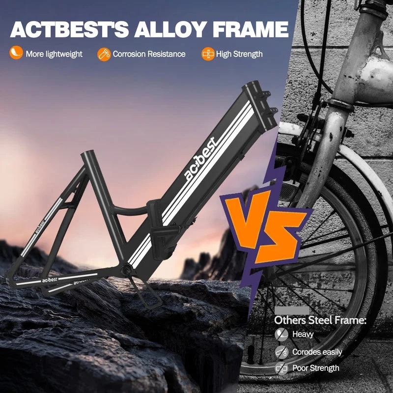 Qlife Speedy Lite Electric Bike AT35 Folding Step-Through - 750W, 20" Fat Tire,Black