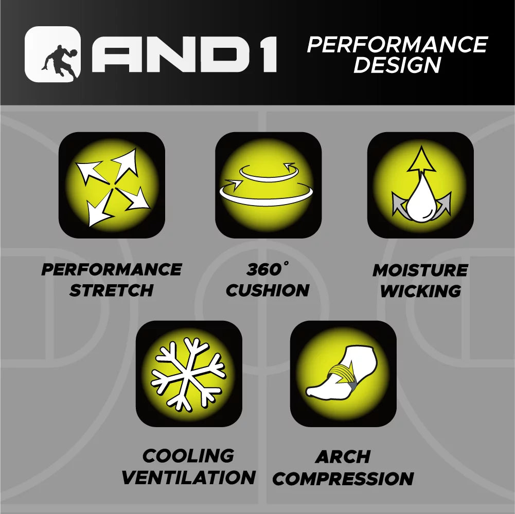 AND1 Men'S Socks, Cushion Quarter Socks, 12 Pack