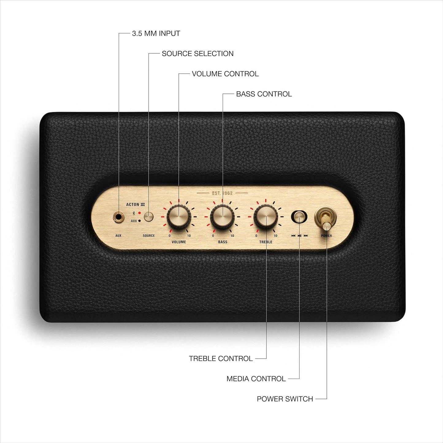 Marshall Acton III Bluetooth Home Speaker, Black