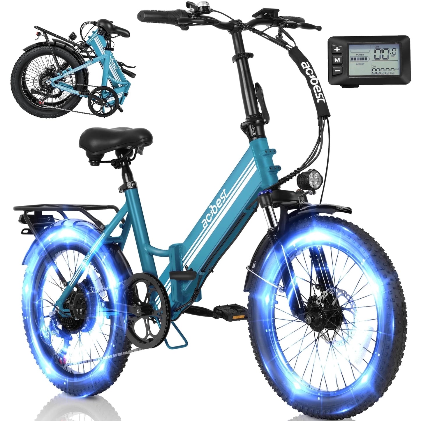 Qlife Speedy Lite Electric Bike AT35 Folding Step-Through - 750W, 20" Fat Tire,Black
