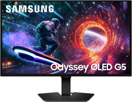 Samsung 27” Odyssey OLED G5 (G50SF) QHD & QD-OLED Gaming Monitor, 180Hz Refresh Rate, 0.03Ms (Gtg) Response Time, NVIDIA G-Sync Compatible, AMD Freesync™, LS27FG500SNXZA