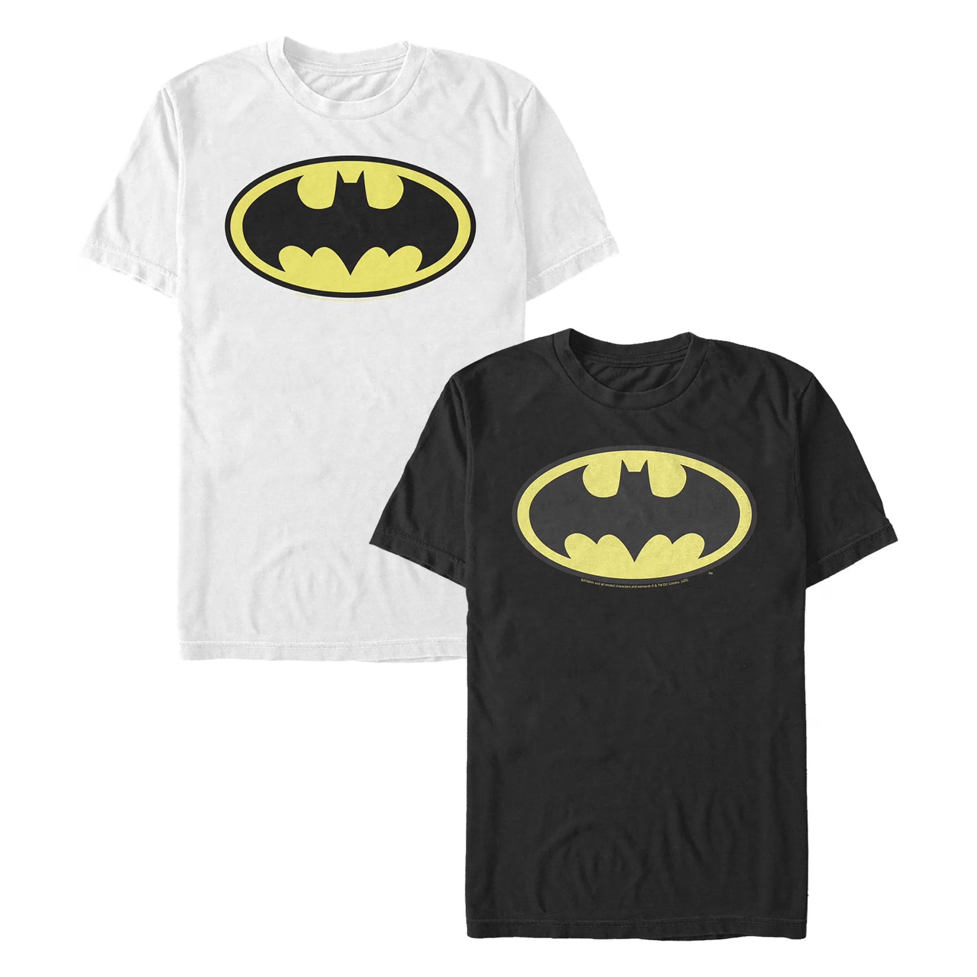 Mens Batman Classic Yellow Bat Logo 2-Pack T Shirt