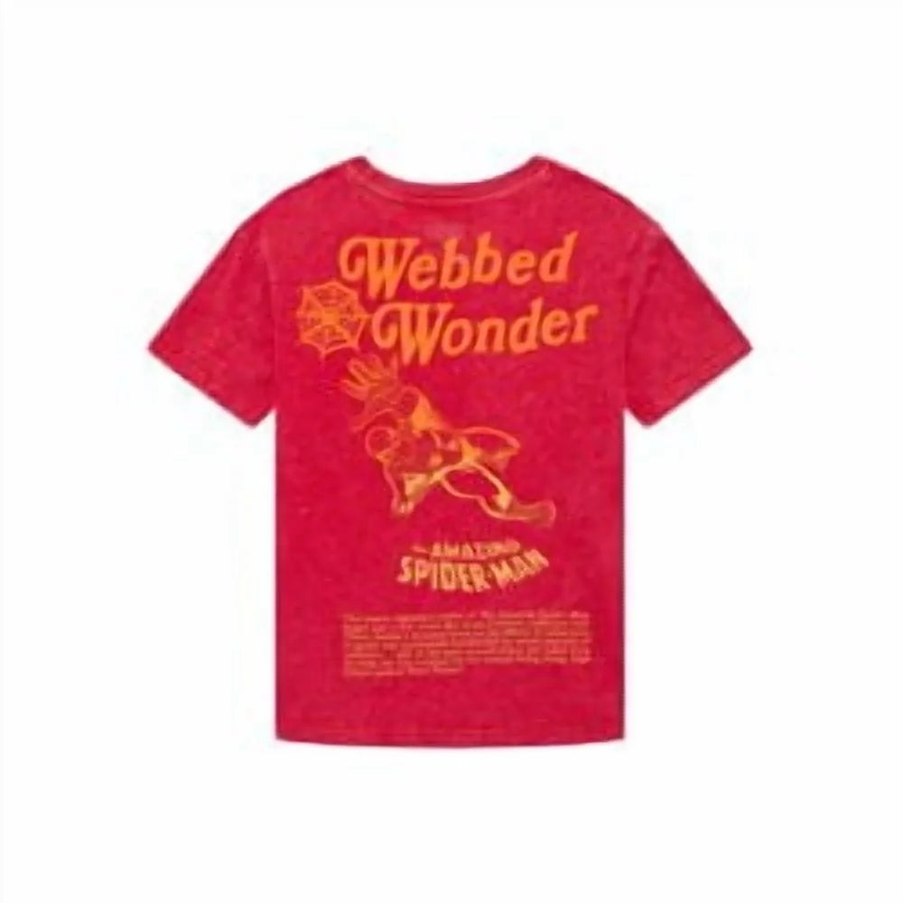 Spider-Man Boys Mineral Washed Graphic Tee with Short Sleeves, Sizes 4-18