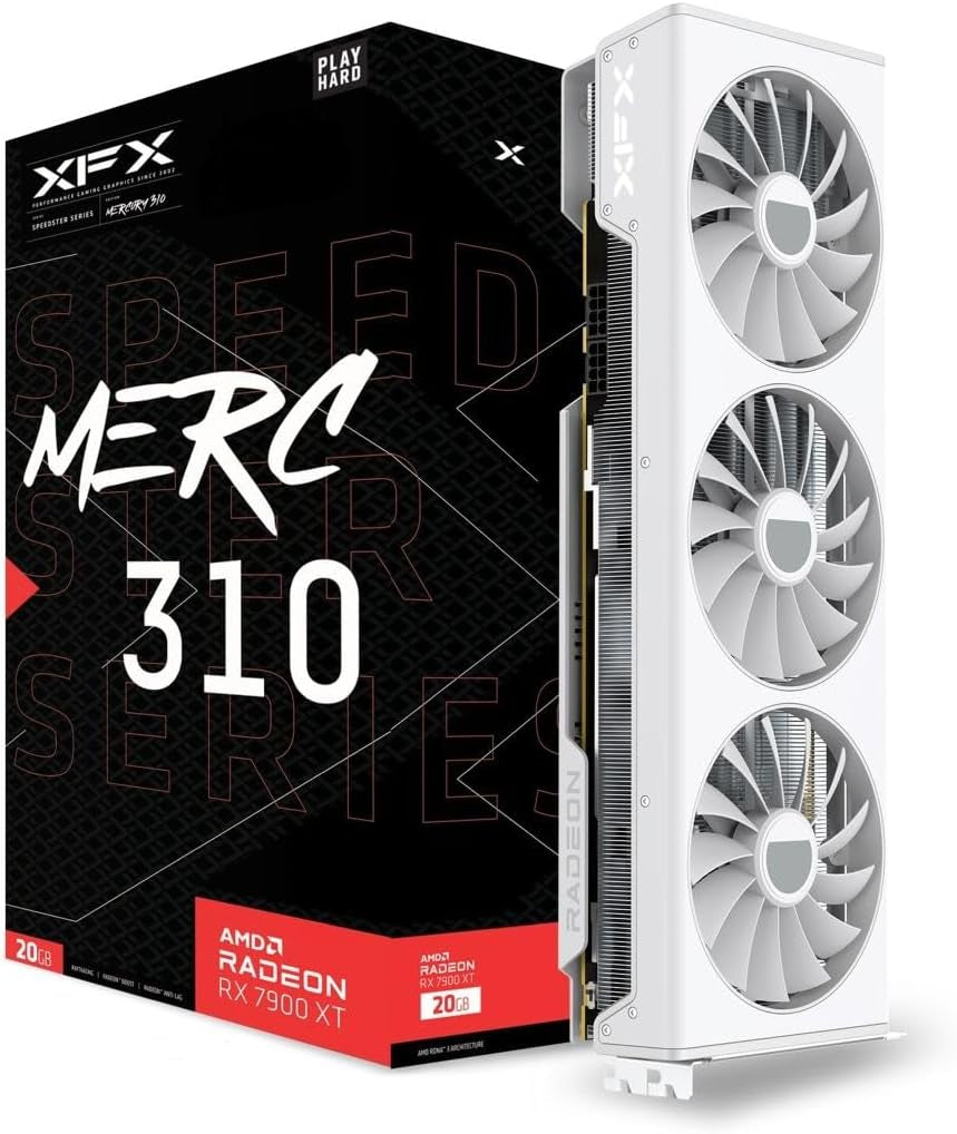 XFX Swift AMD Radeon RX 9060 XT OC White Gaming Edition with 8GB GDDR6 HDMI 2Xdp, AMD RDNA 4 RX 9060XT RX-96TSW8GWQ
