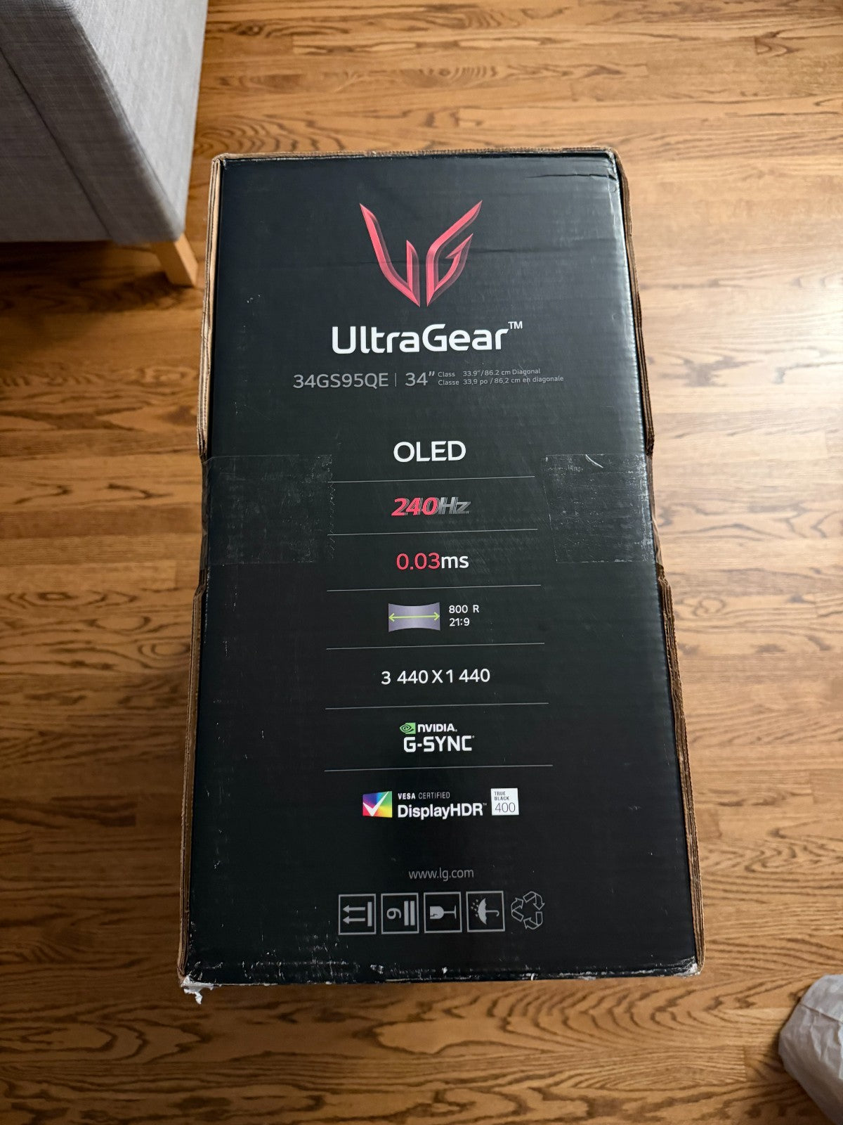 LG Ultragear 34GS95QE 34” OLED WQHD 240Hz Gaming Curved Monitor – Brand New