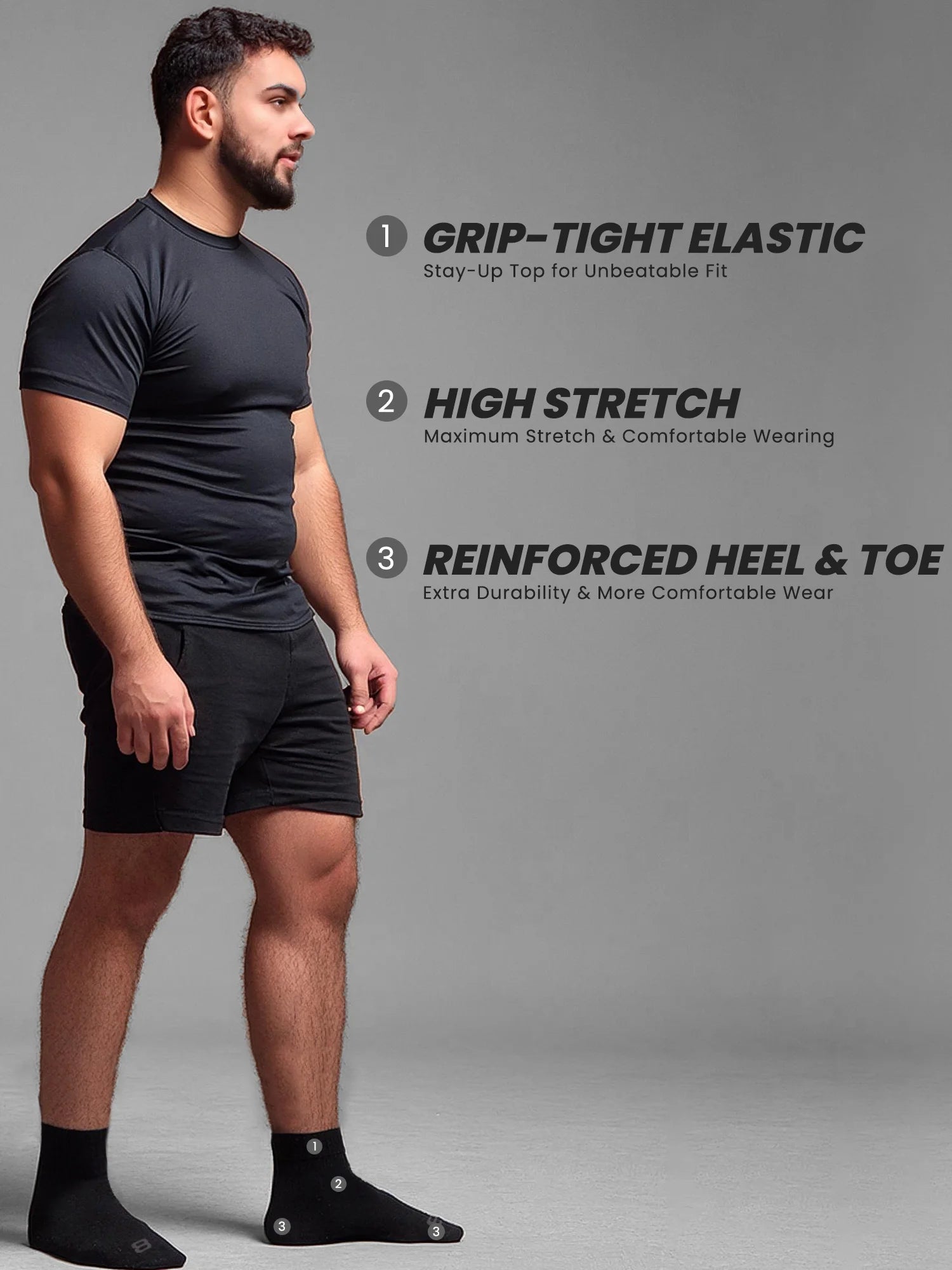 Layer 8 Men’S Cushioned Quarter Socks for Men Breathable Men’S Sports Socks for All Day Comfort, 15 Pk, Black