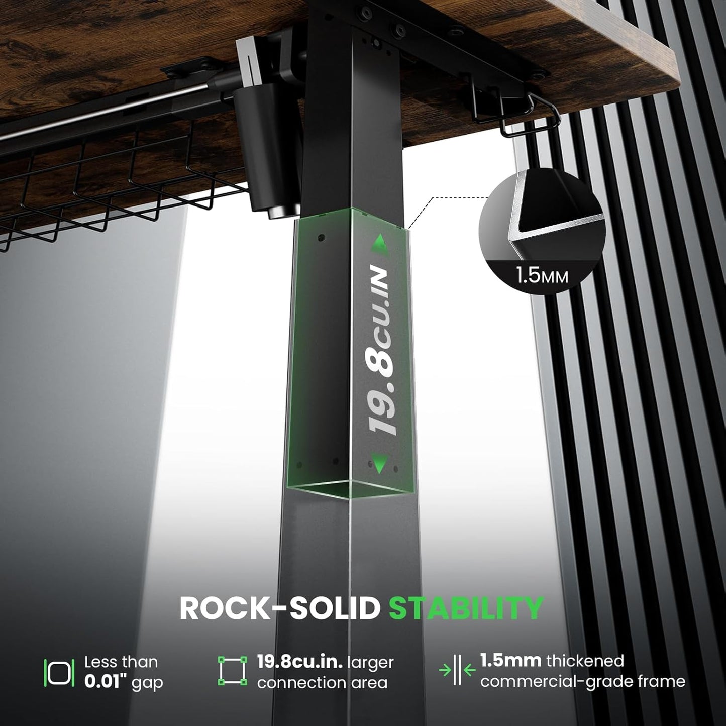 SIAGO Electric Standing Desk Adjustable - 48 X 24 Inch Sit Stand up Desk with Cable Management - 3 Memory Preset Adjustable Height Table